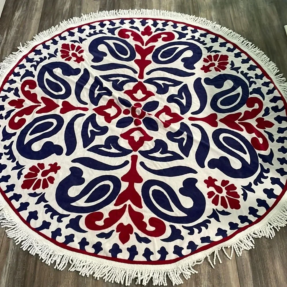 Round Picnic, Beach, Yoga Fringe Towel